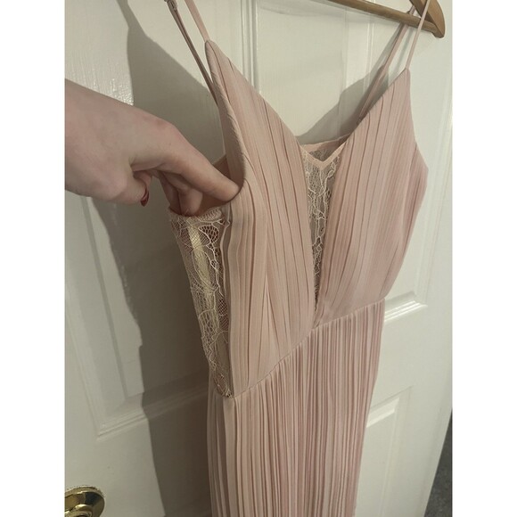 BCBGeneration Women's Pink Chiffon Lace Pleated Maxi Formal Gown Dress 8 NWT NEW - Picture 5 of 12